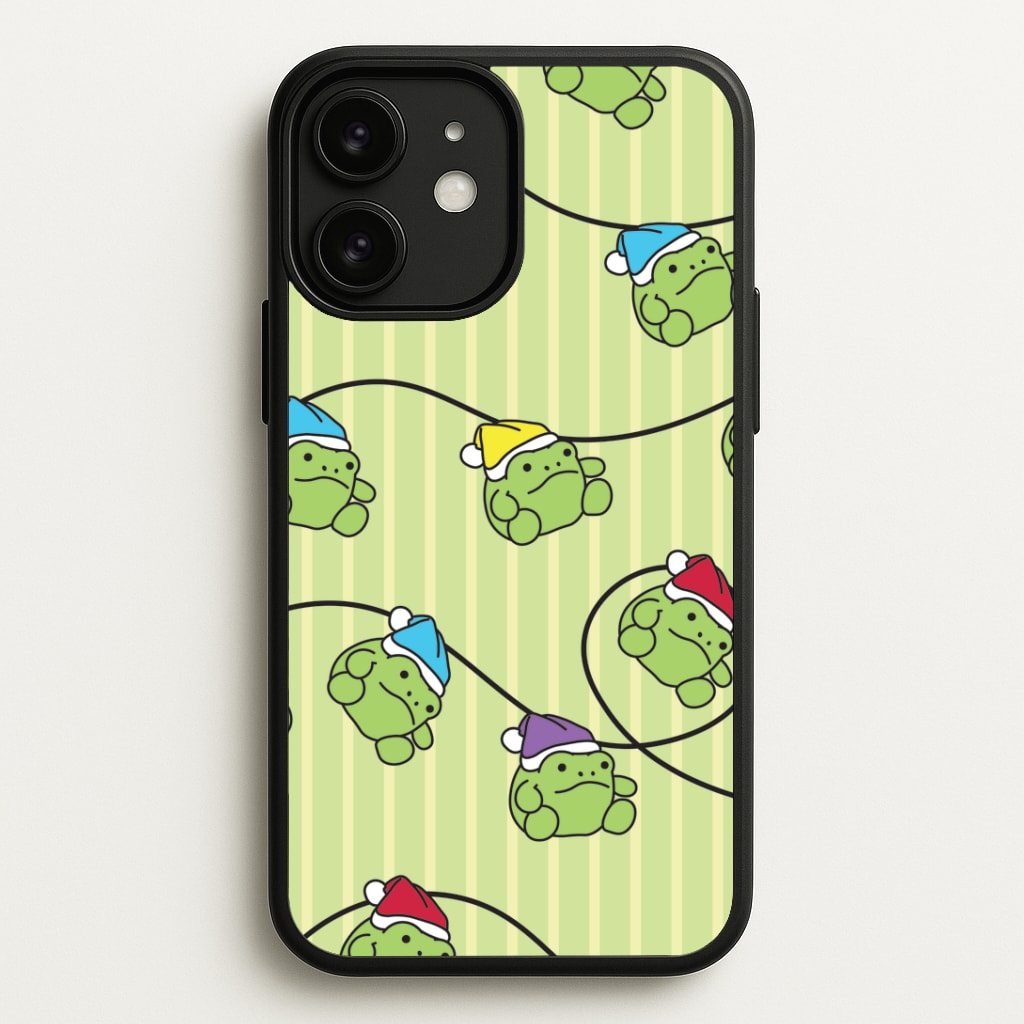 Christmas Frog Plush Fairylights Pattern iPhone 11 Case