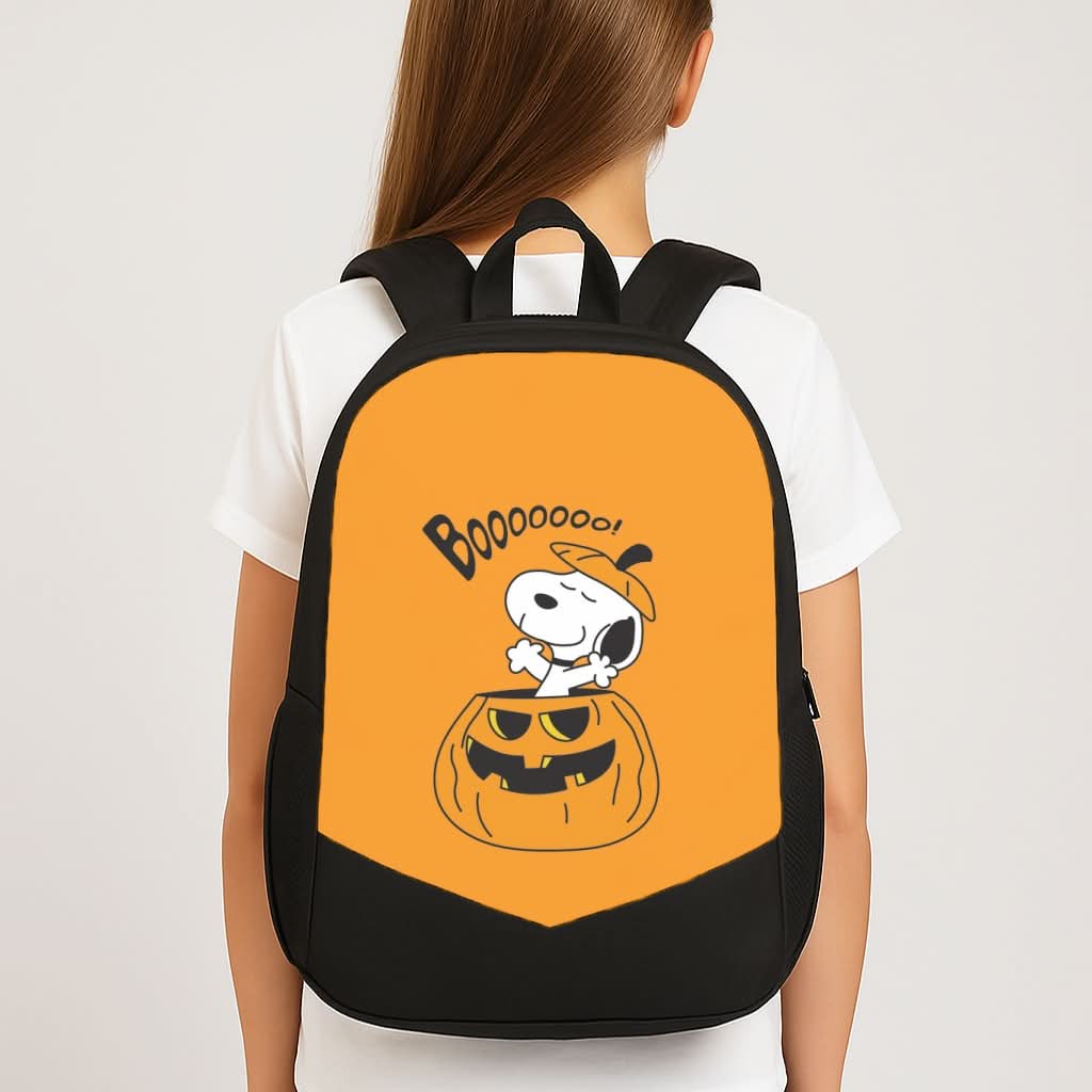 Cartoon Beagle Pumpkin School Bag