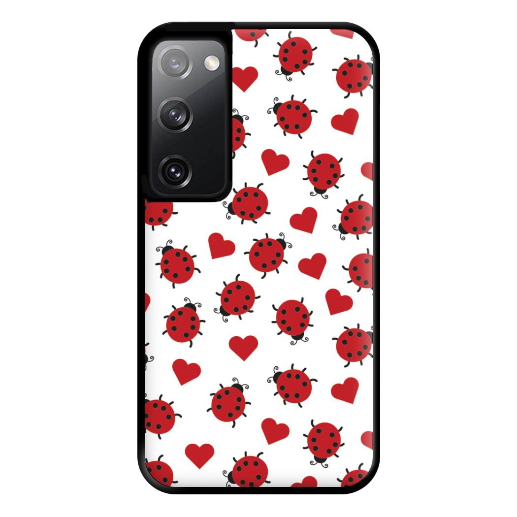Ladybugs And Hearts Pattern Galaxy S20 Case