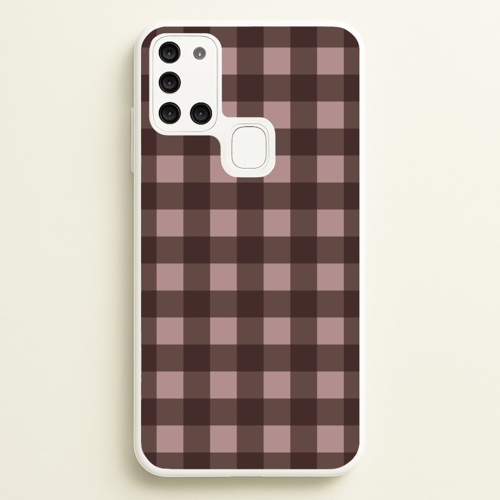 Chocolate Gingham Galaxy A21s Case