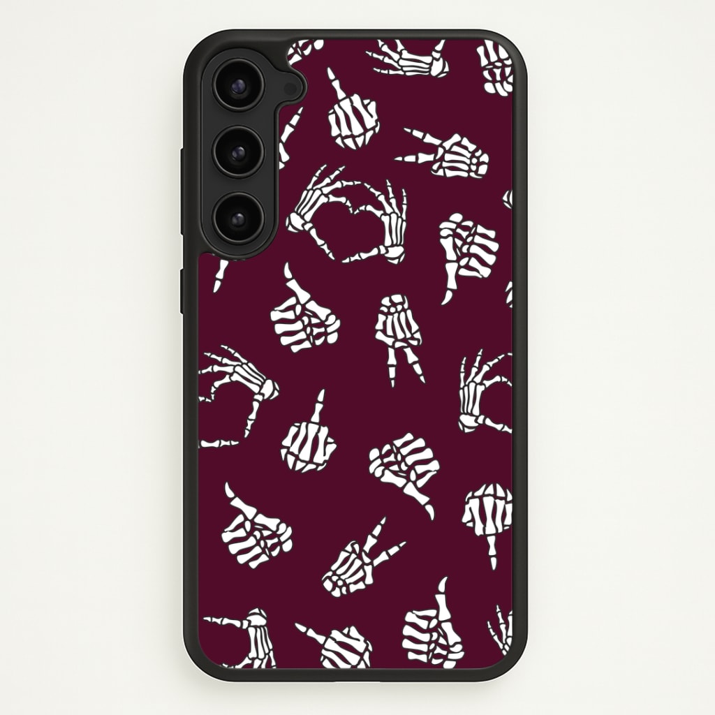 Skeleton Hands Pattern Galaxy S23 Case