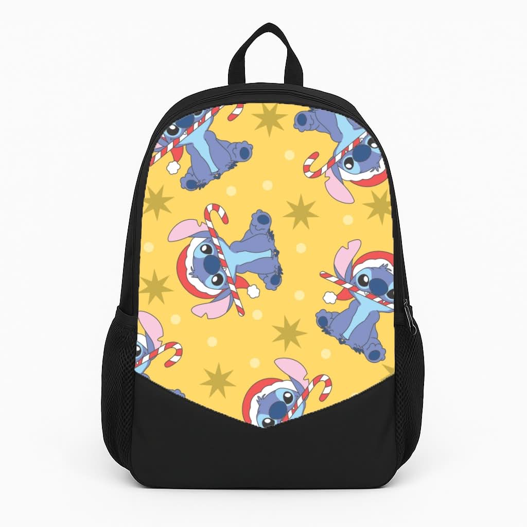 Cute Blue Alien Candycane Christmas Pattern Backpack
