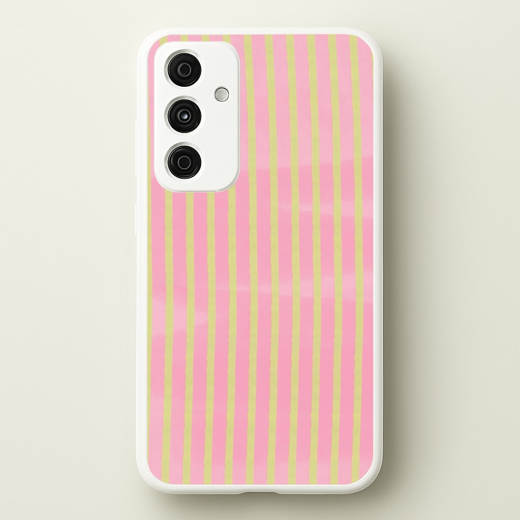 Pink Meadow Stripes Galaxy A35 Case