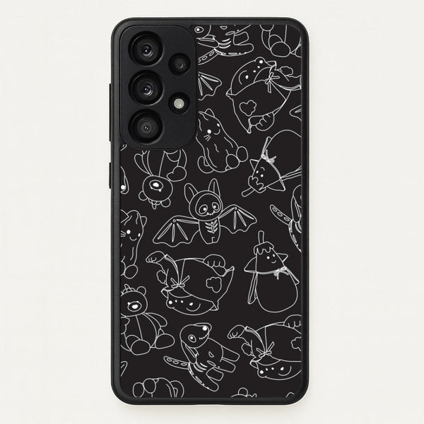 Halloween Plushies Pattern II - Halloween Galaxy A33 Case