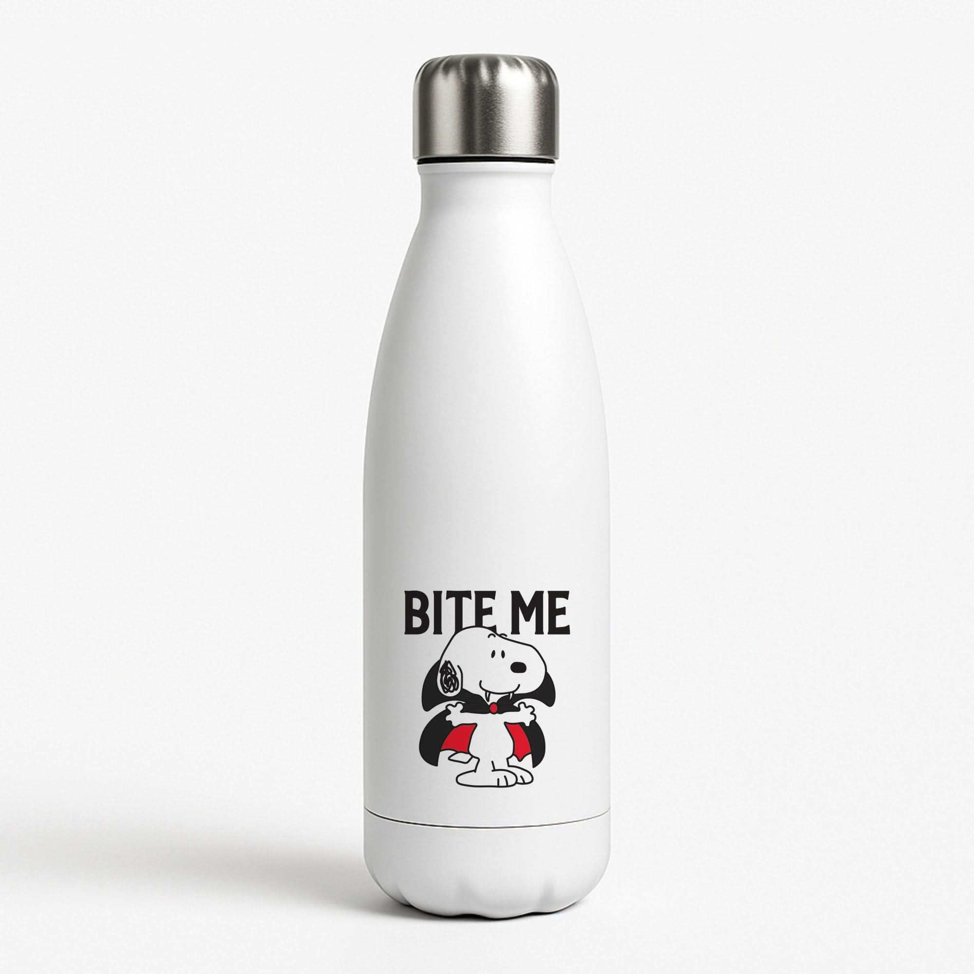 Bite Me Cartoon Beagle White Water Bottle