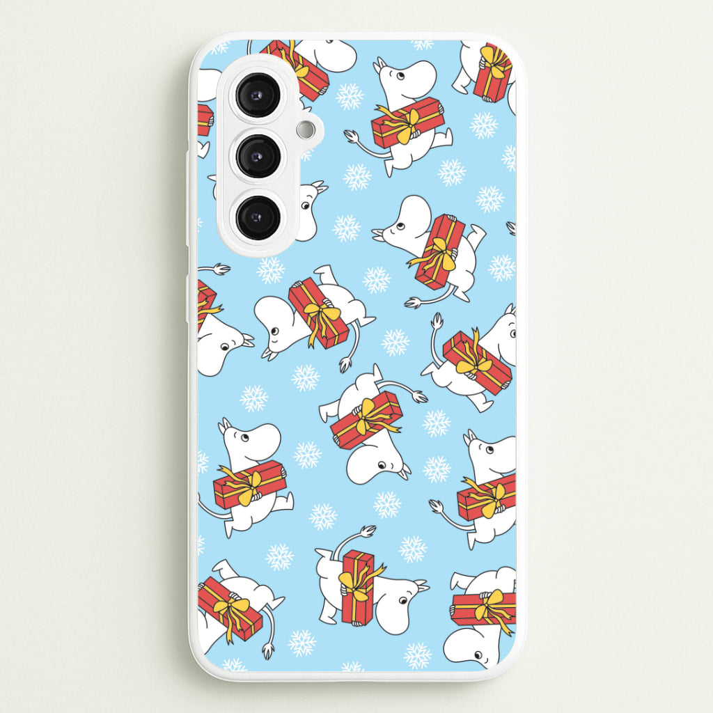 Present And Snowflakes Moom Pattern Galaxy S23FE Case
