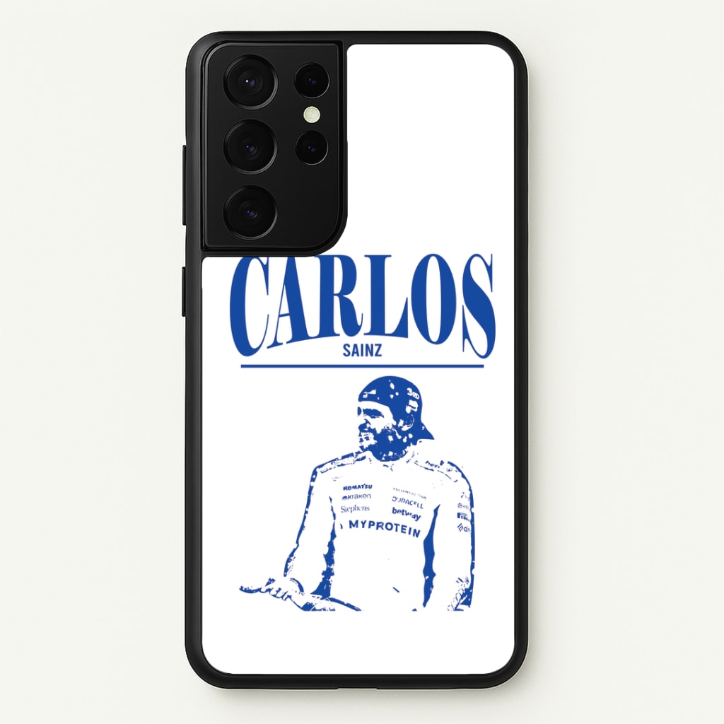 Carlos White And Blue Galaxy S21 Ultra Case