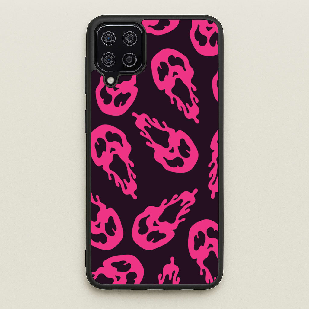 Trippy Ghost Face Pattern Galaxy A12 Case