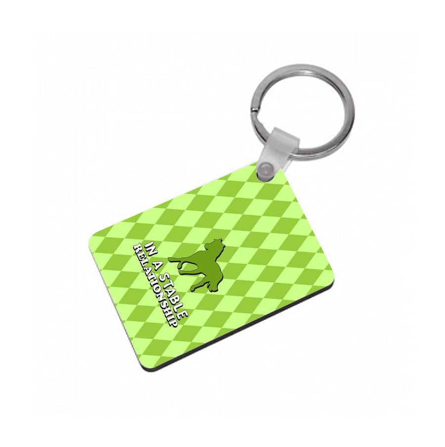 In A Stable Relationship - Horses Keyring
