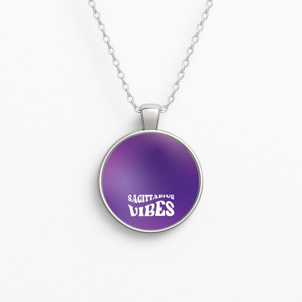 Sagittarius Vibes Gradient Zodiac Circle Necklace