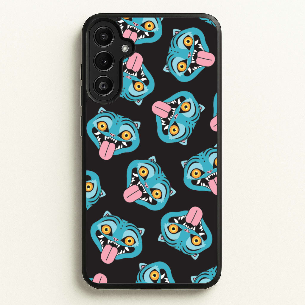 Demon Cat Pattern Galaxy A34 Case