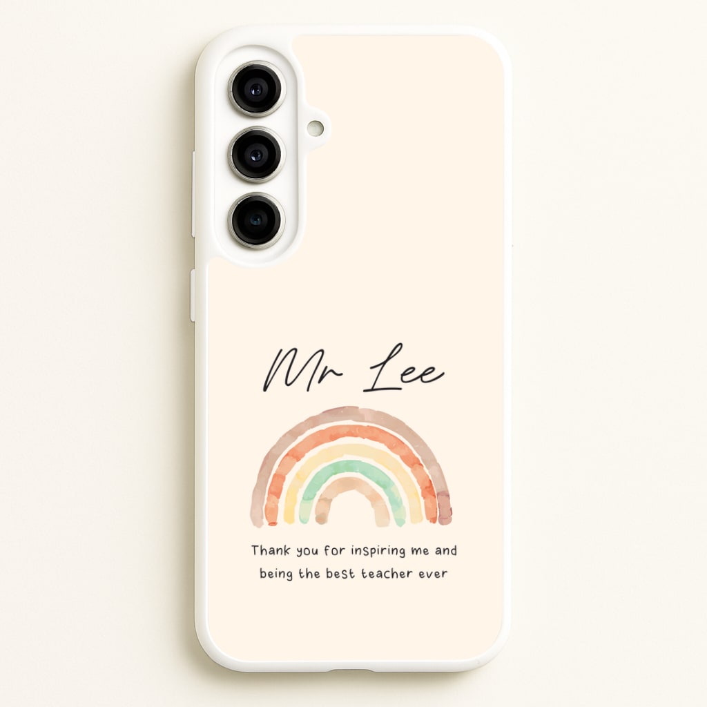Biege Personalised Teacher Rainbow Galaxy A56 Case