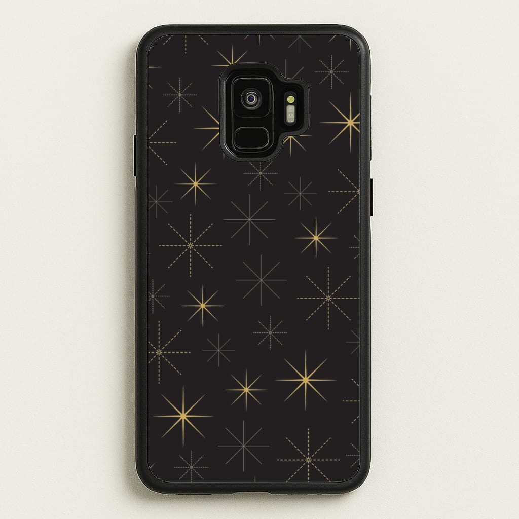 Christmas Gold Stars Pattern Galaxy S9 Case