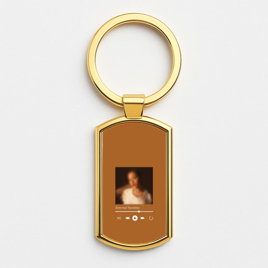 Sunshine Music Player Gold Keyring