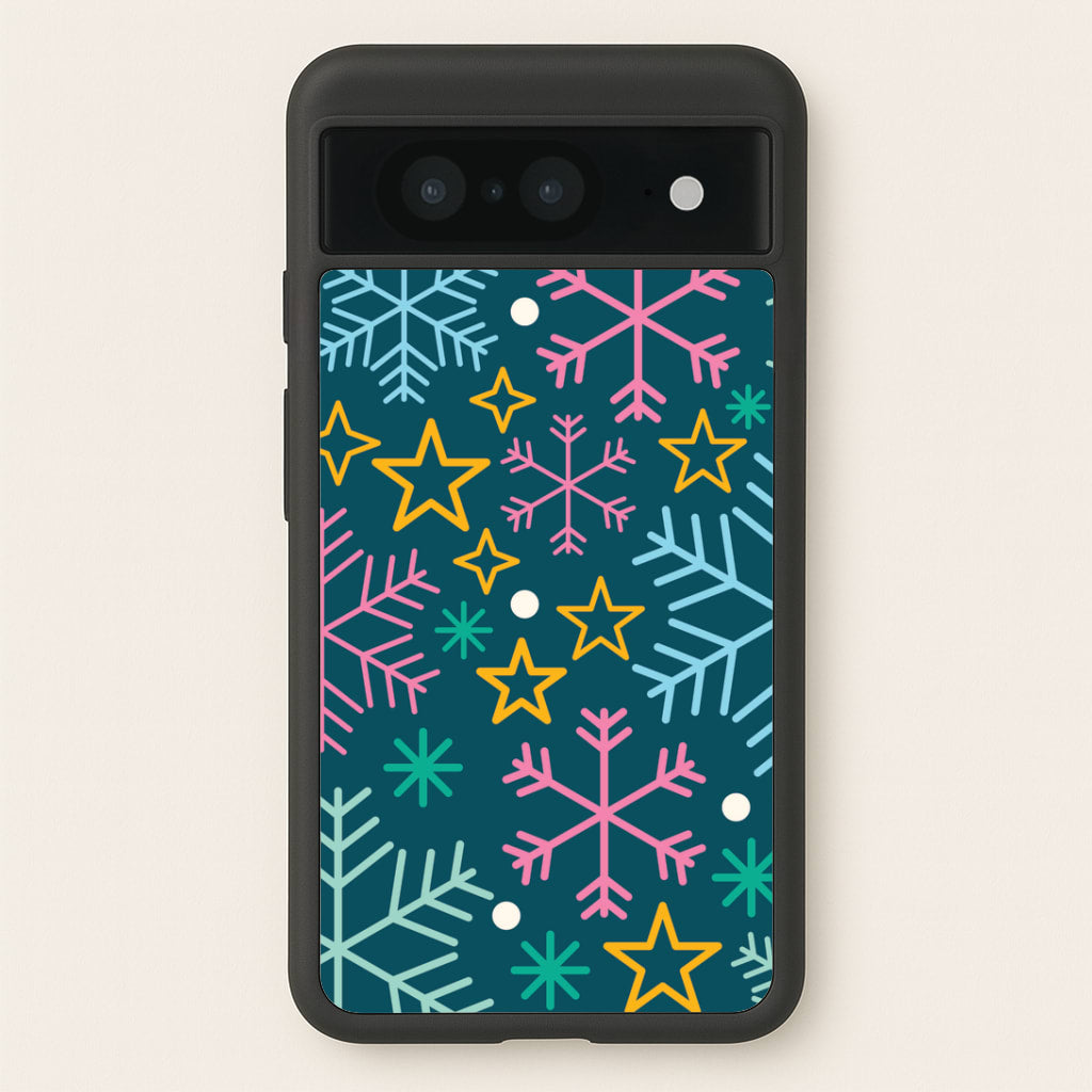 Colourful Christmas Symbols Pattern Google Pixel 8 Case