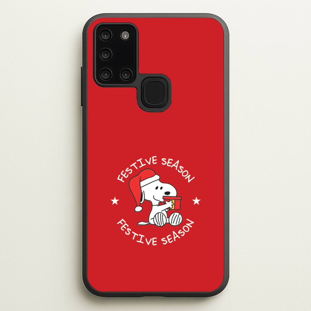 Cartoon Beagle Festive Season Galaxy A21s Case