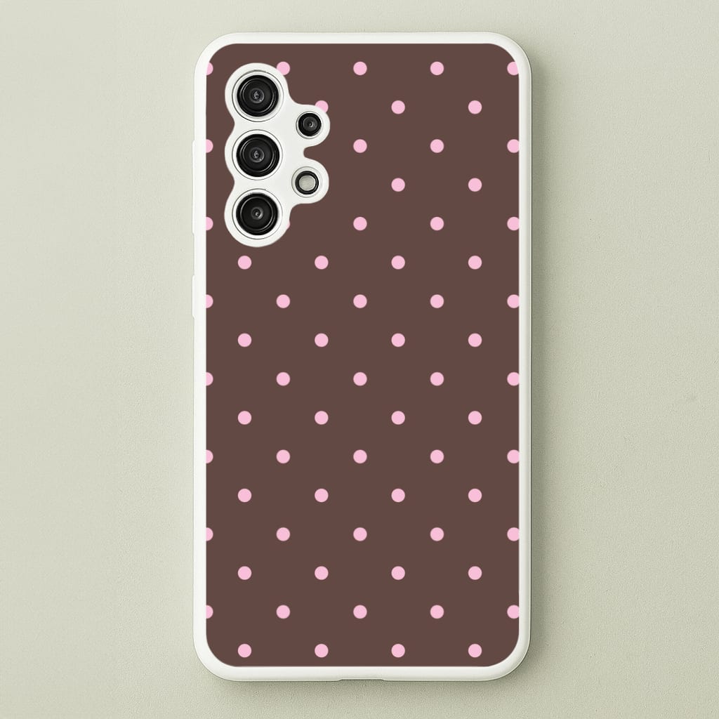 Chocolate & Strawberry Polka Dots Galaxy A13 Case