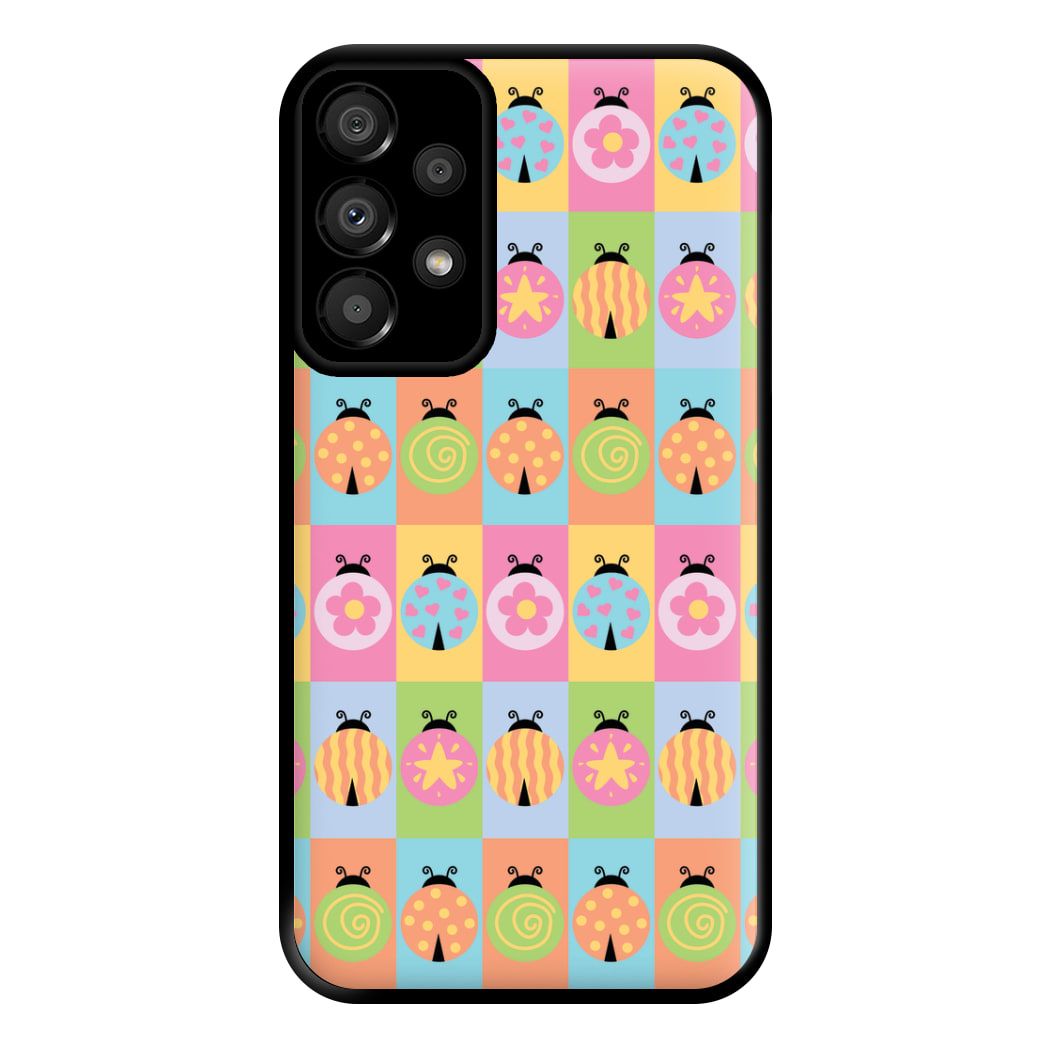 Cartoon Ladybugs Colourful Pattern Galaxy A33 Case
