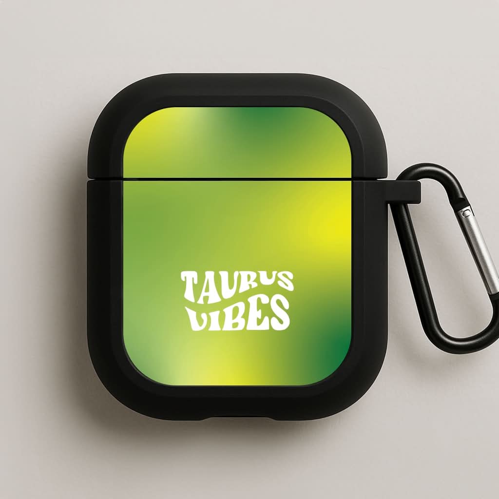 Taurus Vibes Gradient Zodiac Black AirPods Case