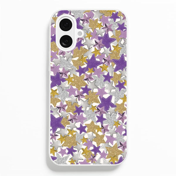 Mauve Stars Collage iPhone 16 Plus Case