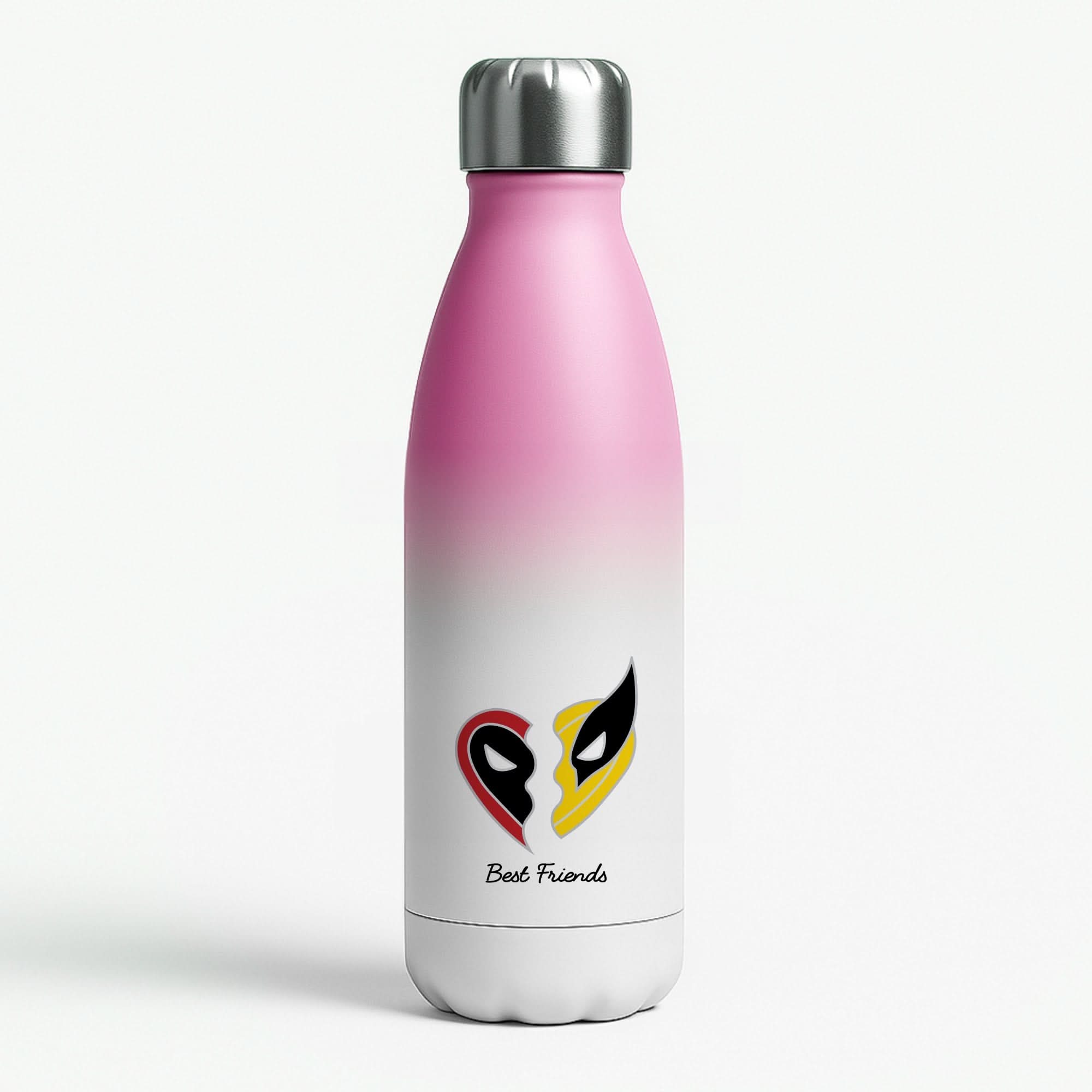 Superhero Best Friends Locket Pink Water Bottle