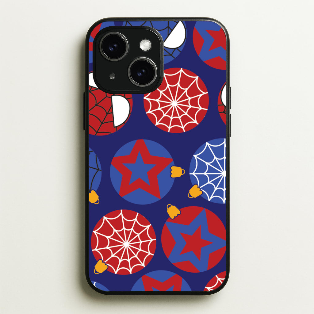 Spider Hero Baubles Pattern iPhone 15 Plus Case