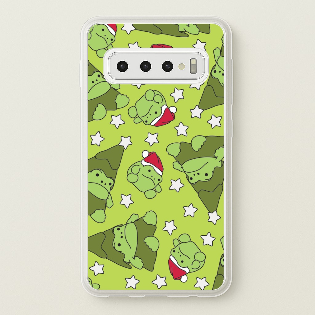Christmas Frogs And Stars Plush Pattern Galaxy S10 Plus Case