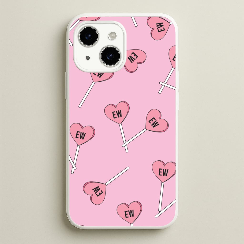 Ew Love Heart Lolipops Pattern iPhone 15 Plus Case