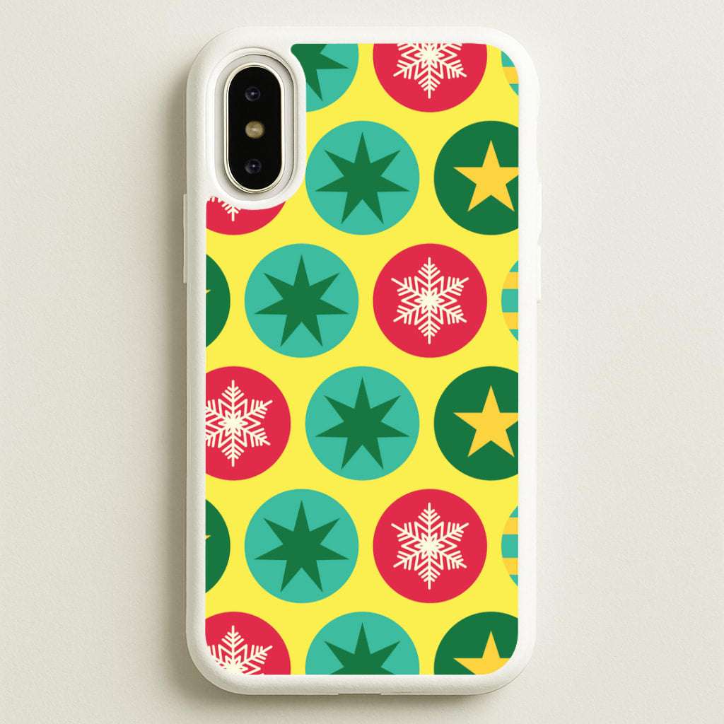 Colourful Abstract Baubles Christmas Pattern iPhone X / XS Case