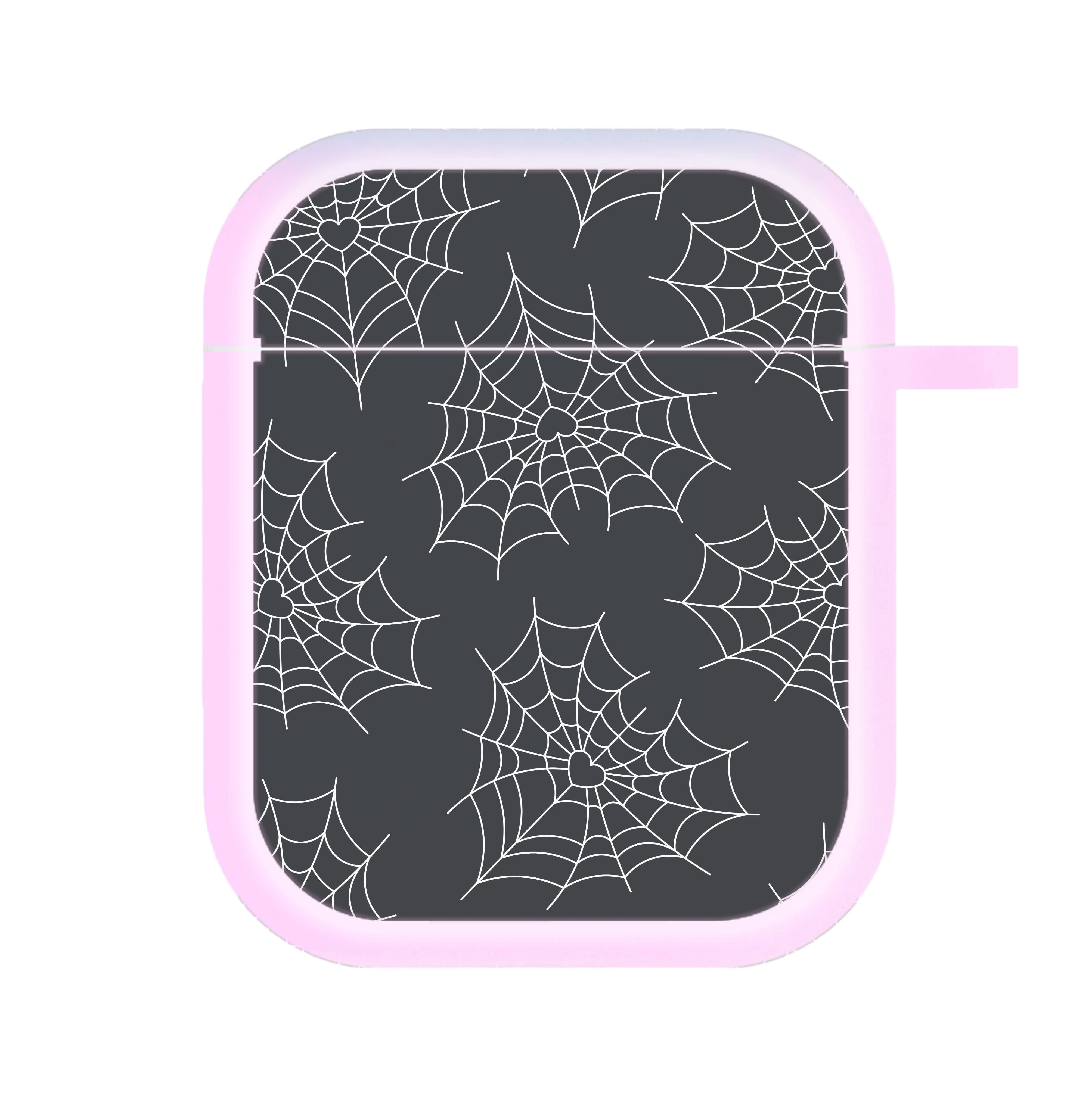 Spiderweb Hearts Pattern AirPods Case
