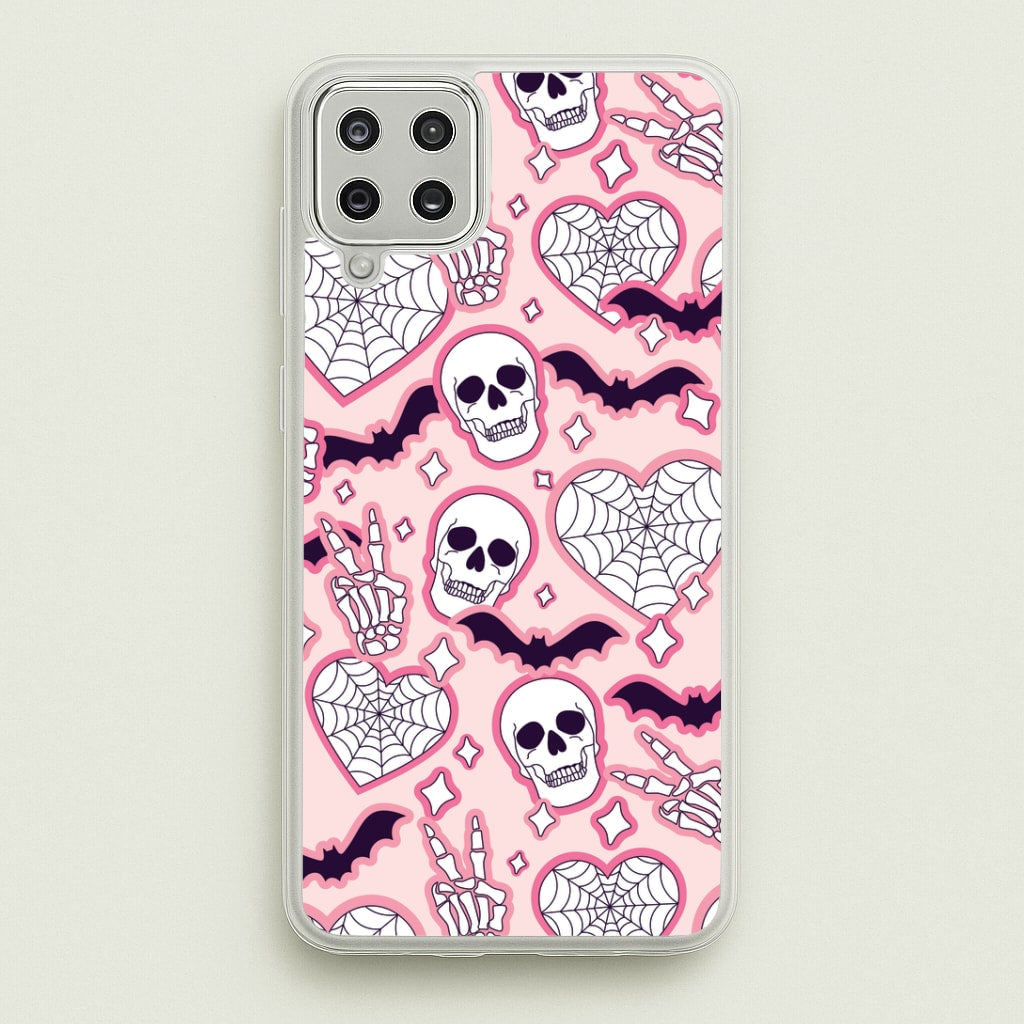 Cute Halloween Stickers Pattern Galaxy A12 Case