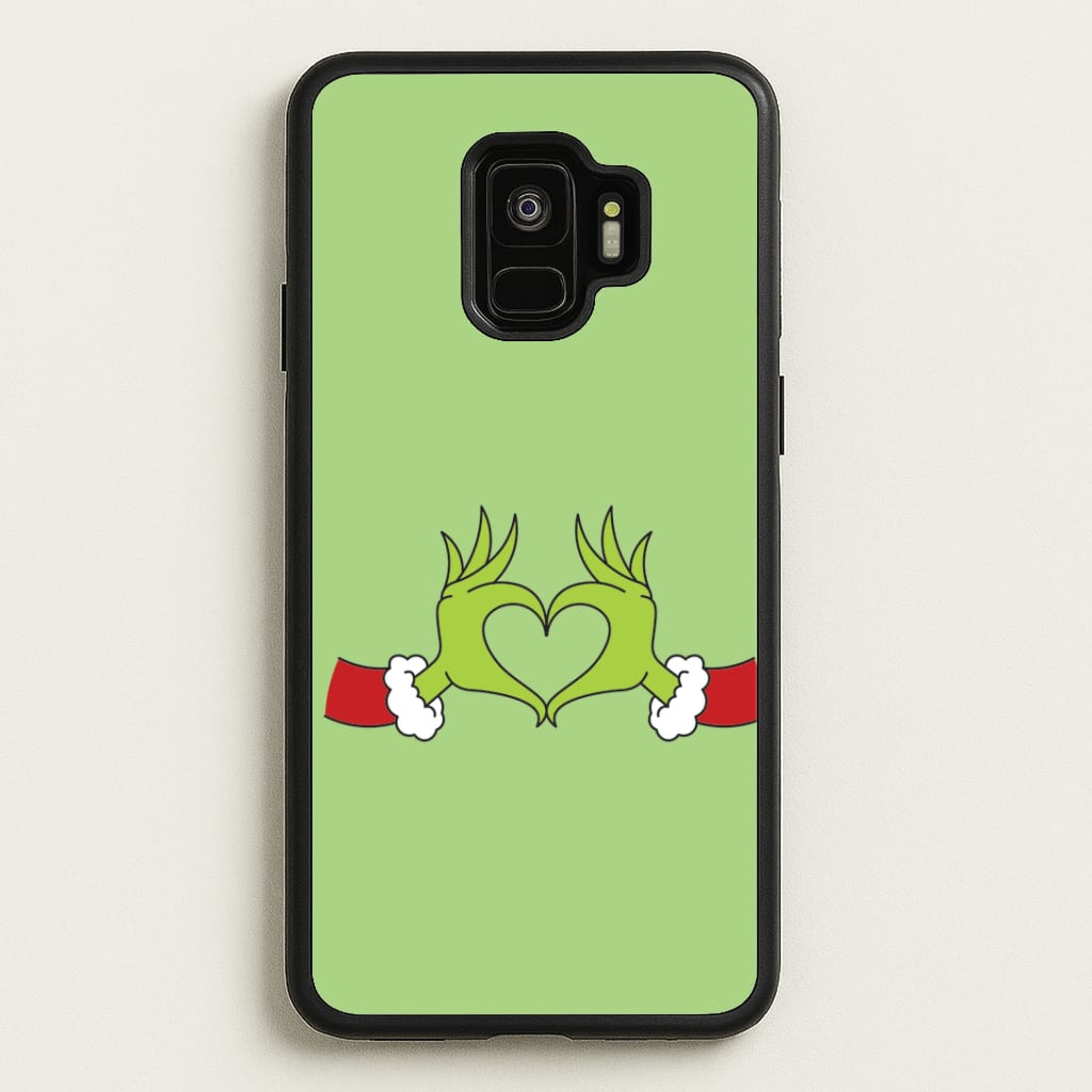 Christmas Green Heart Galaxy S9 Case