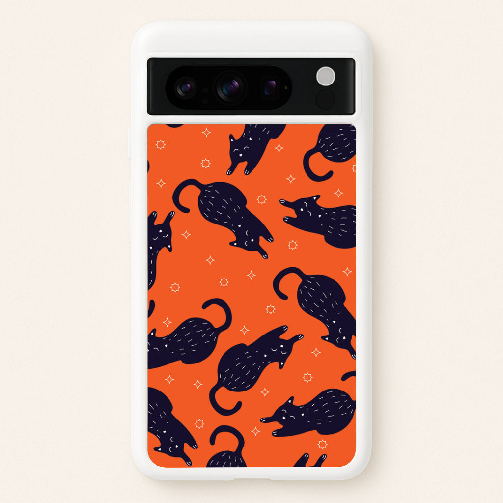 Black Cats And Stars Pattern Google Pixel 8 Pro Case