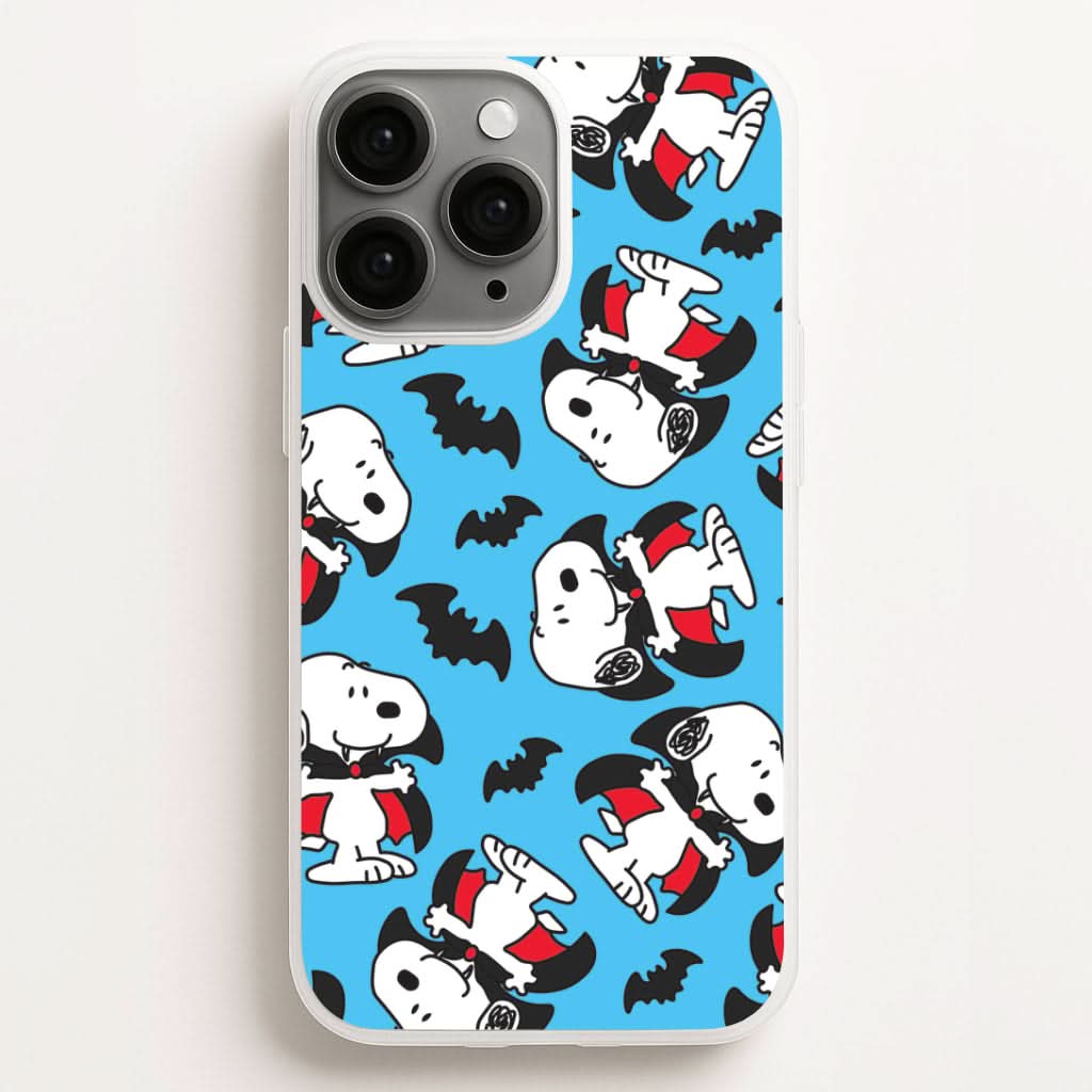 Cartoon Beagle Vampire And Bats Pattern Phone Case for Apple iPhone, Samsung Galaxy, Huawei and Google Pixel