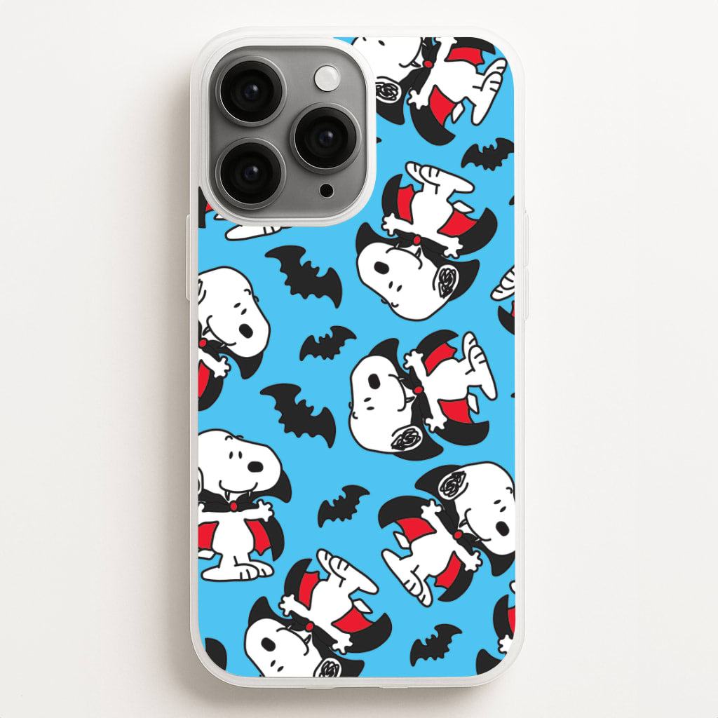 Cartoon Beagle Vampire And Bats Pattern iPhone 16 Pro Case