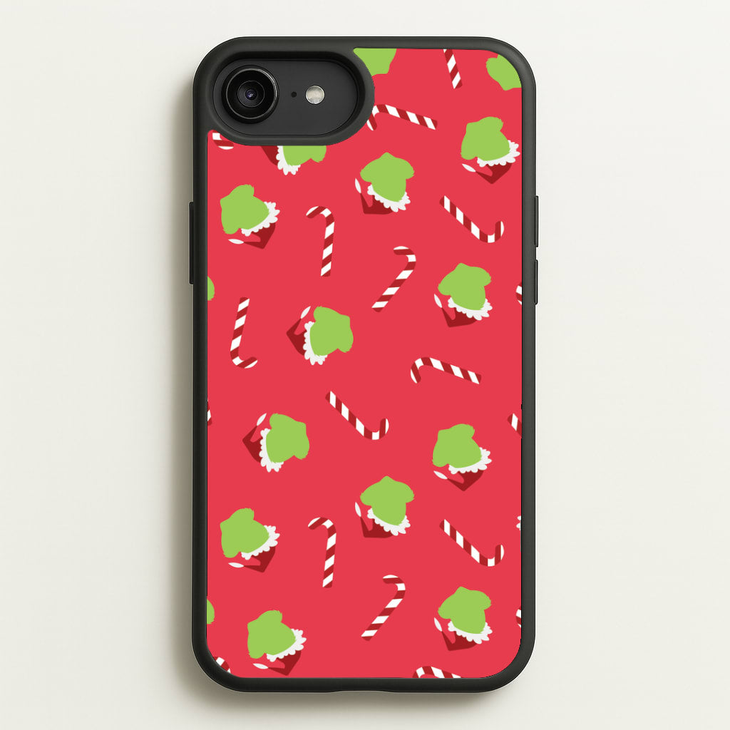 Green Creature And Candy Canes Pattern iPhone 6 Plus / 7 Plus / 8 Plus Case