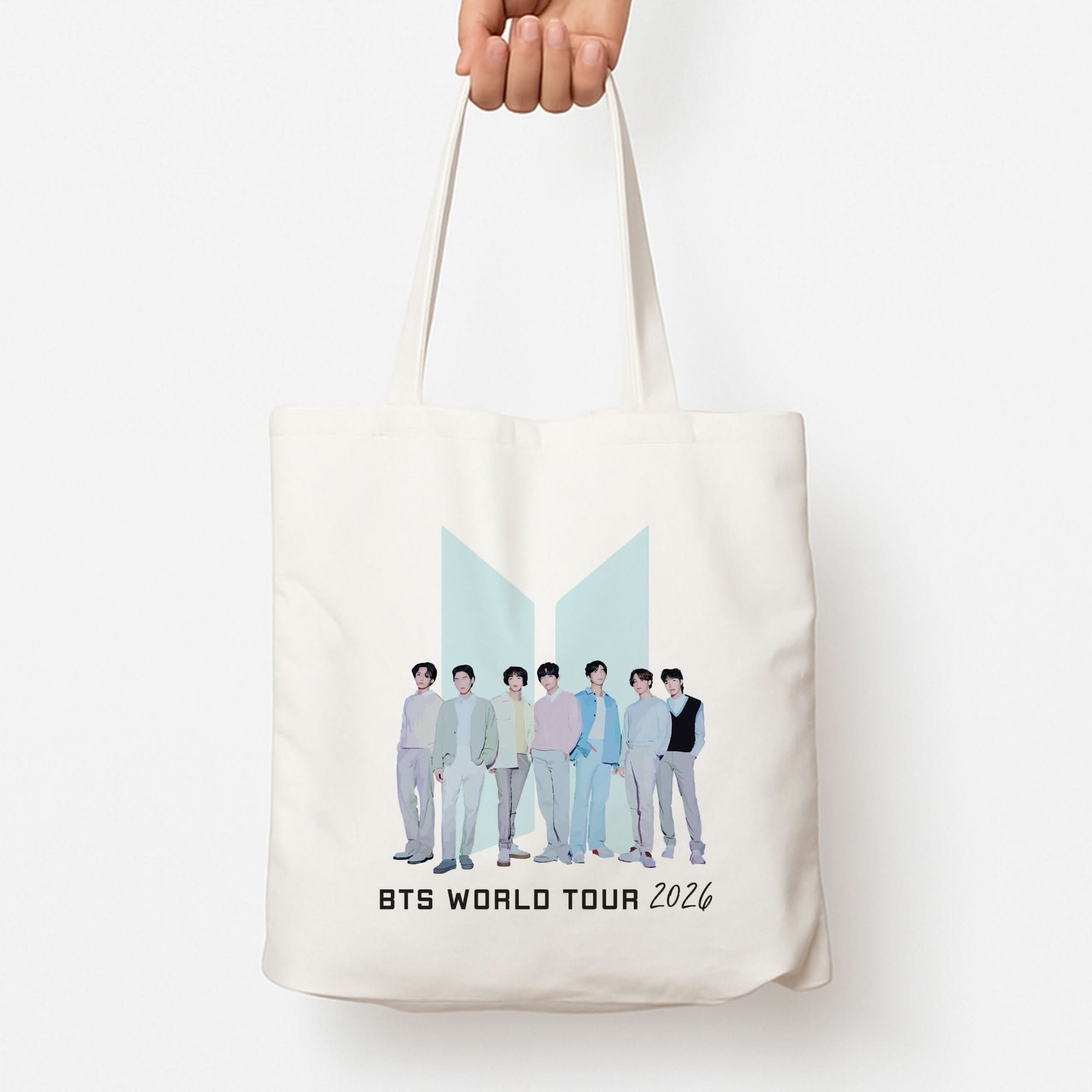 K-Pop Band Tour Pastel Blue Tote Bag