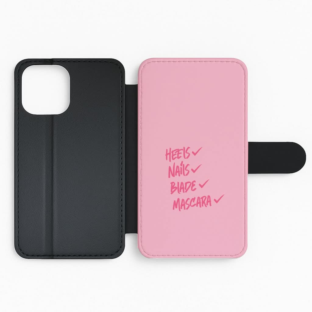 Heels, Nails, Blade, Mascara Flip Phone Case