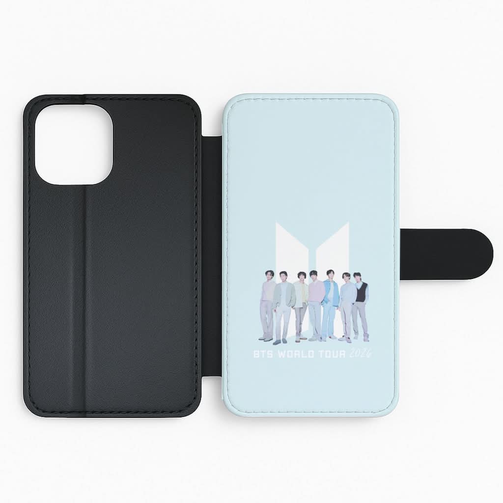 K-Pop Band Tour Pastel Blue Flip Phone Case