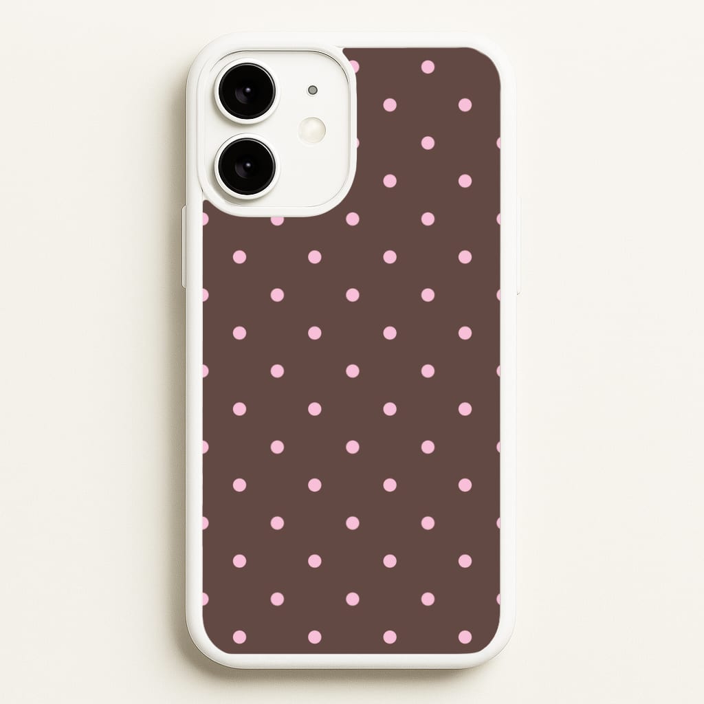 Chocolate & Strawberry Polka Dots iPhone 11 Case
