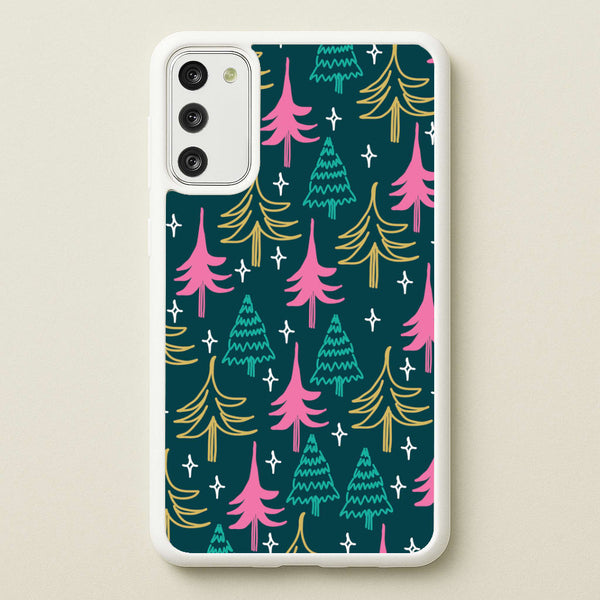 Colourful Sketched Christmas Trees Pattern Galaxy S20FE Case