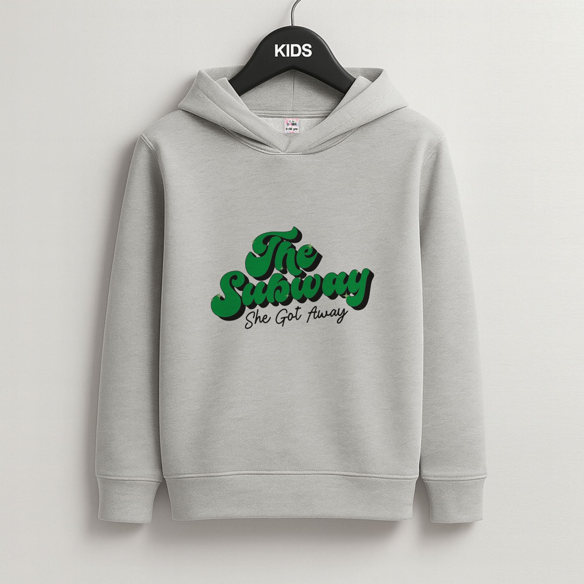 Subway Green Grey Kids Hoodie