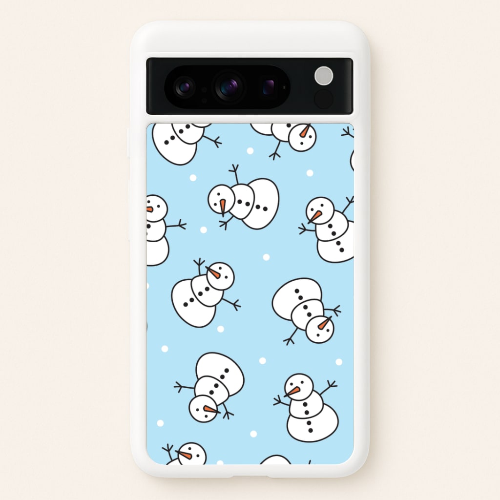Cartoon Snowmen Pattern Google Pixel 8 Pro Case