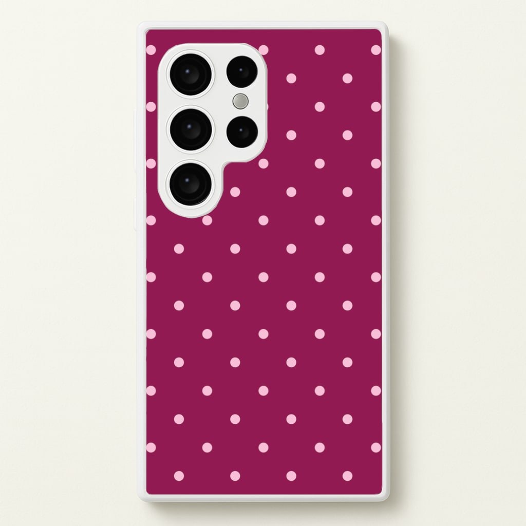 Raspberry Polka Dots Galaxy S24 Ultra Case