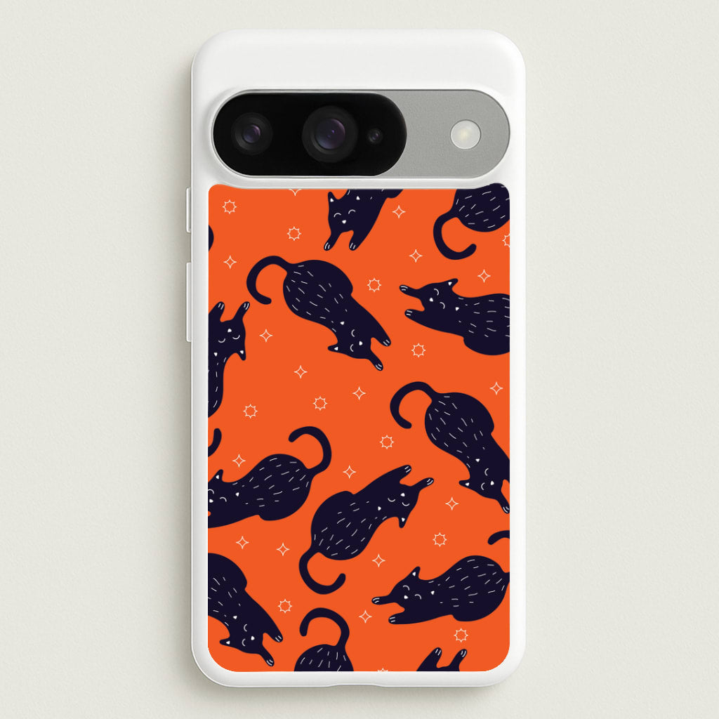 Black Cats And Stars Pattern Google Pixel 10 / 10 Pro Case