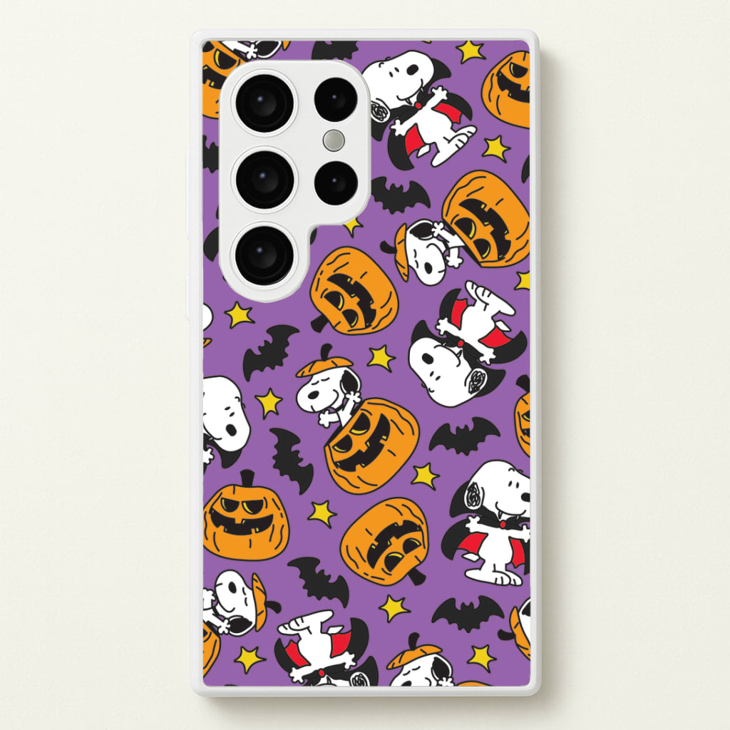 Cartoon Beagle Halloween Pattern Galaxy S24 Ultra Case