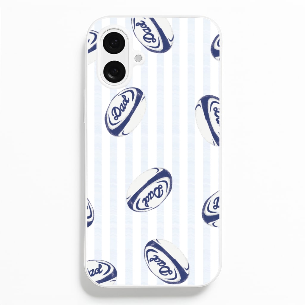 Dad Rugby Ball Pattern iPhone 16 Case