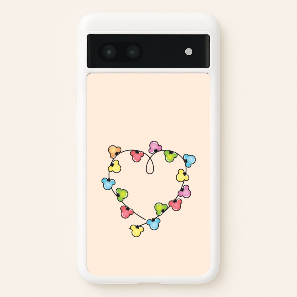 Cartoon Mouse Christmas Fairylights Heart Google Pixel 7a Case