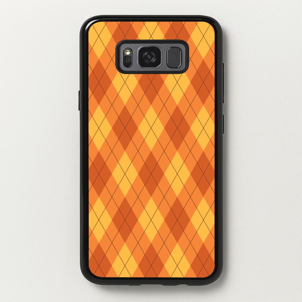 Orange Argyle Pattern Galaxy S8 Plus Case
