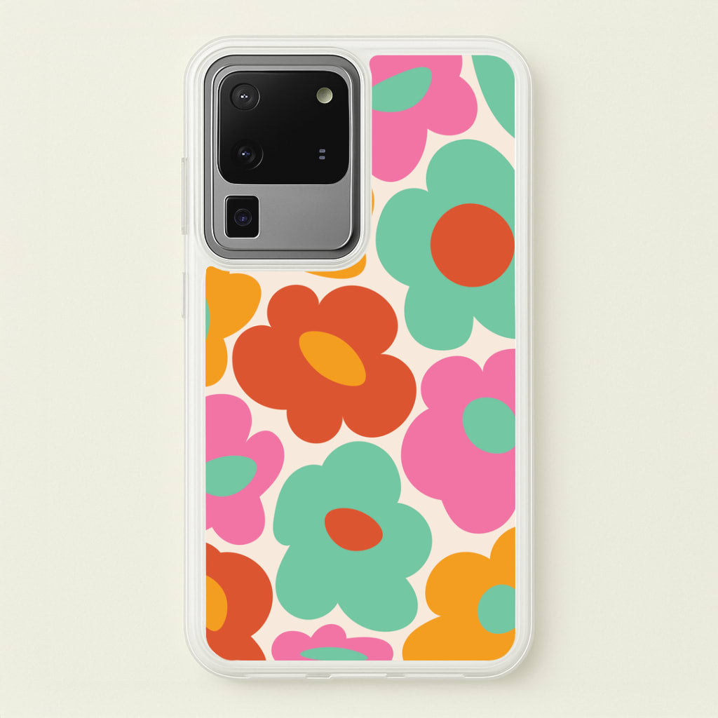 Abstract Trippy Retro Flowers Galaxy S20 Ultra Case